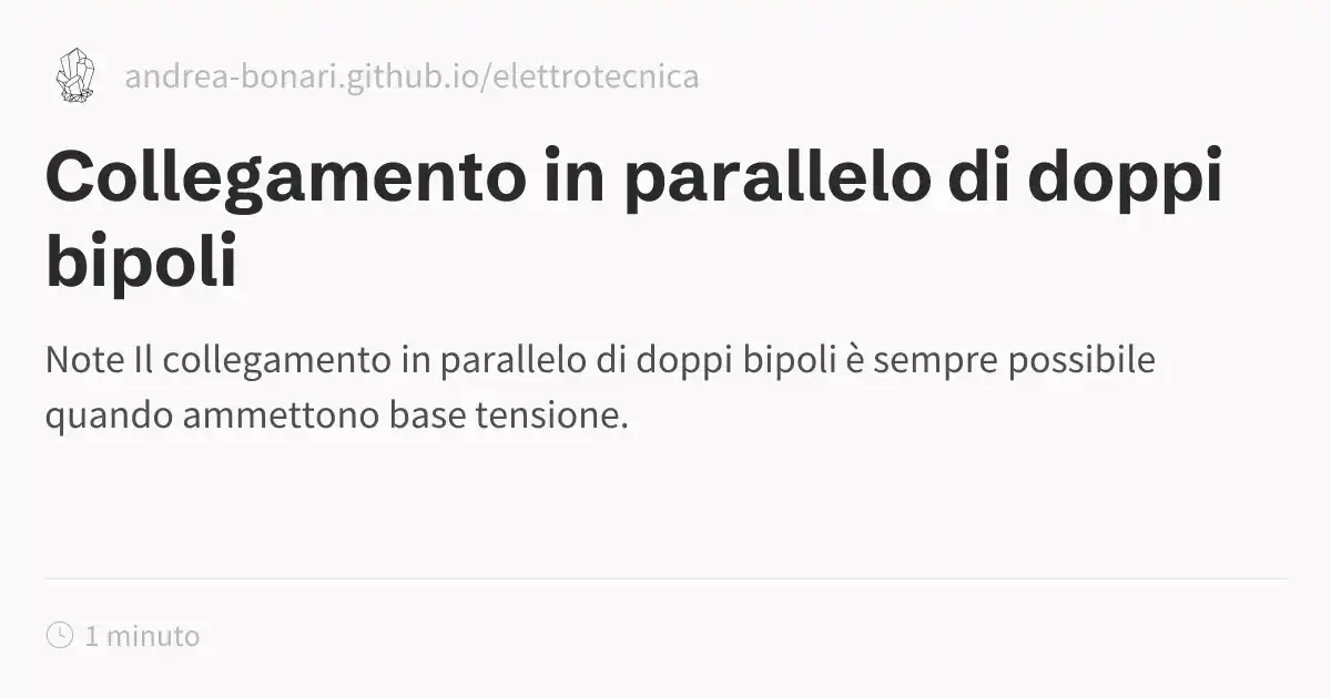 Collegamento in parallelo di doppi bipoli